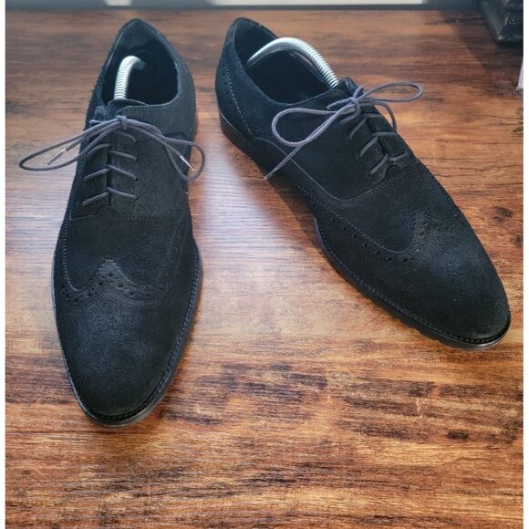Gordon Rush Other - Gordon Rush Wingtip Suede Leather Hand Made Oxford Black Men Size 11.5